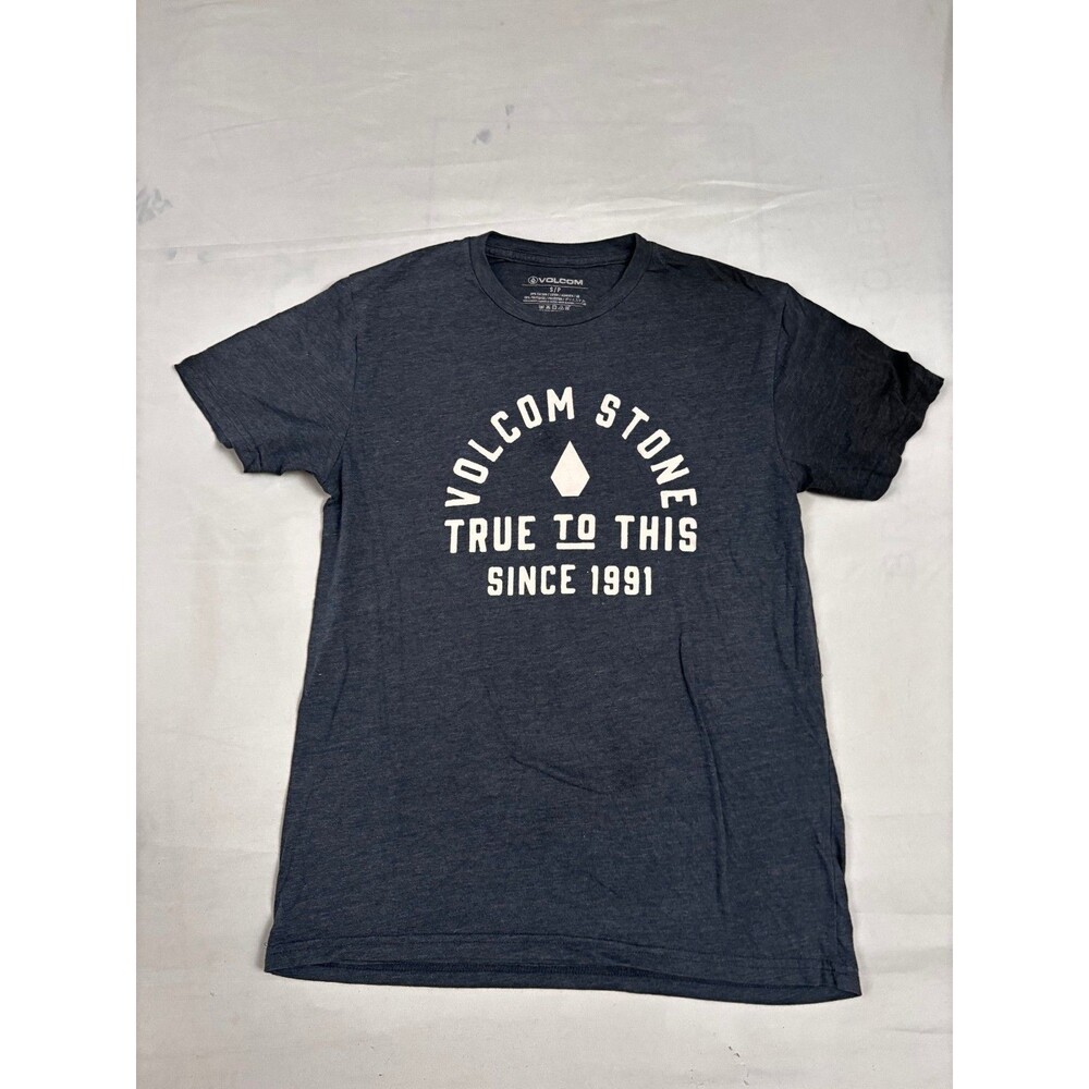 Volcom Stone Graphic T-Shirt Mens Small Gray True To This Since 1991 Casual Tee